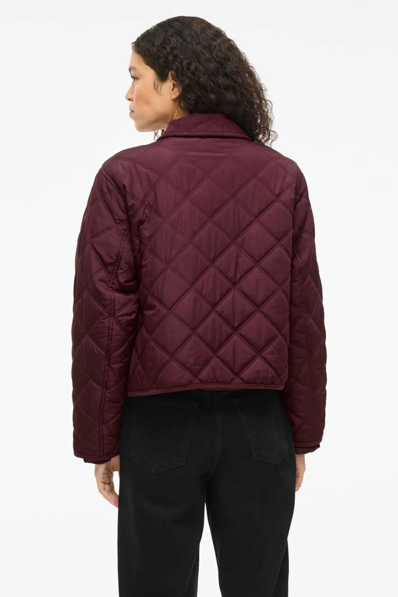 Mujer Vila Chaquetas|Plumíferos Y Acolchados>Abrigo acolchado guateado con cuello de pana
