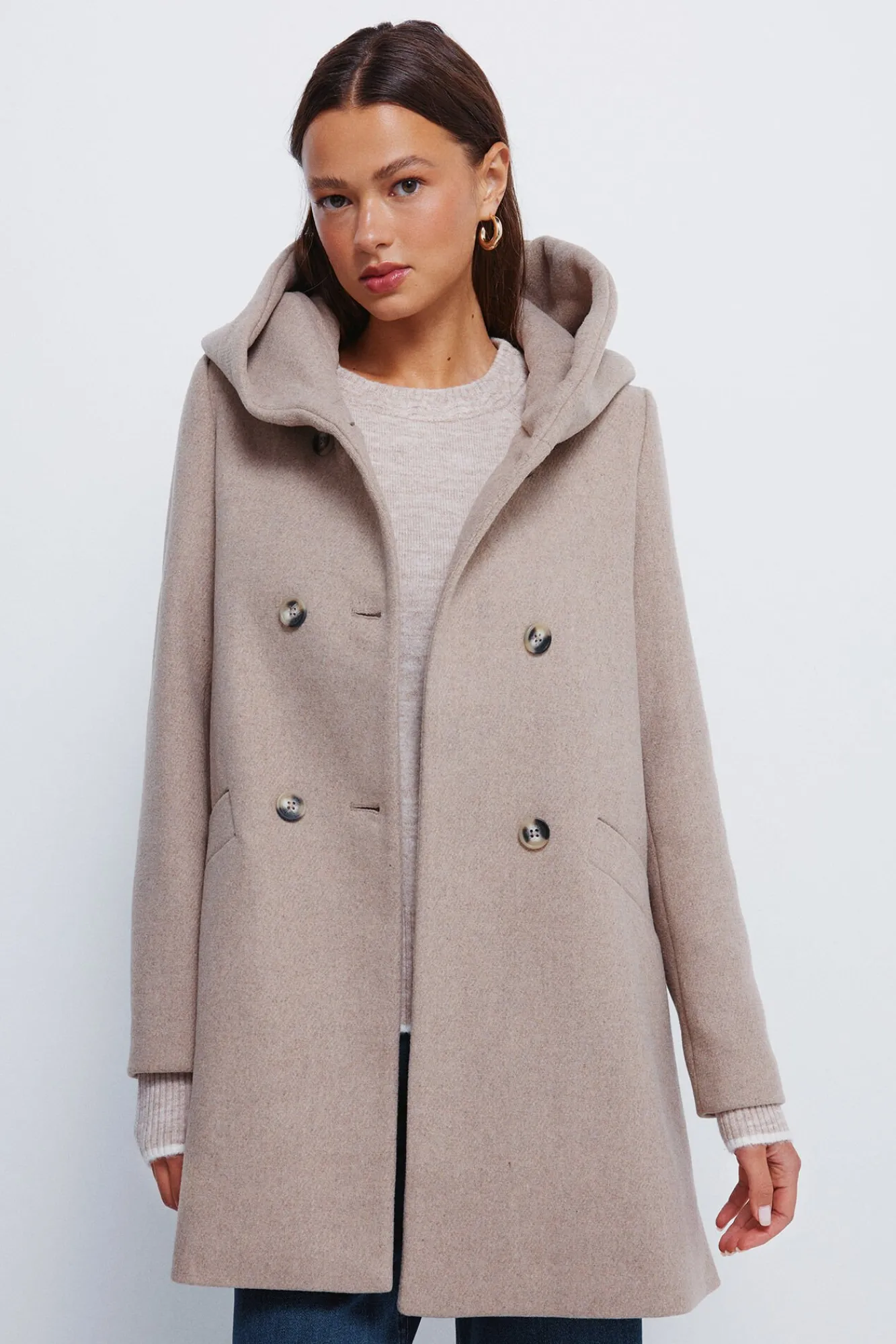 Mujer Springfield Abrigos>Abrigo botones capucha