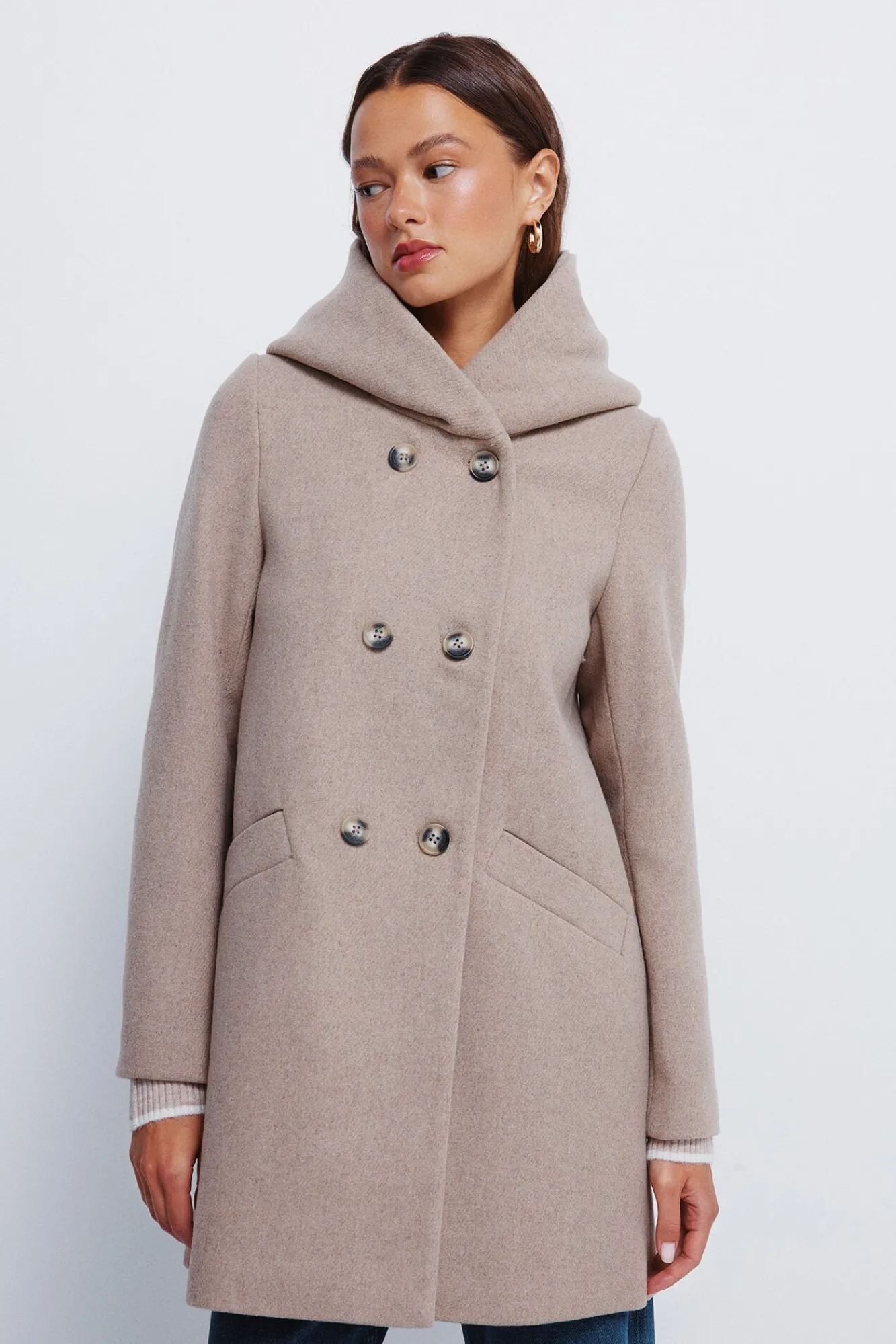 Mujer Springfield Abrigos>Abrigo botones capucha