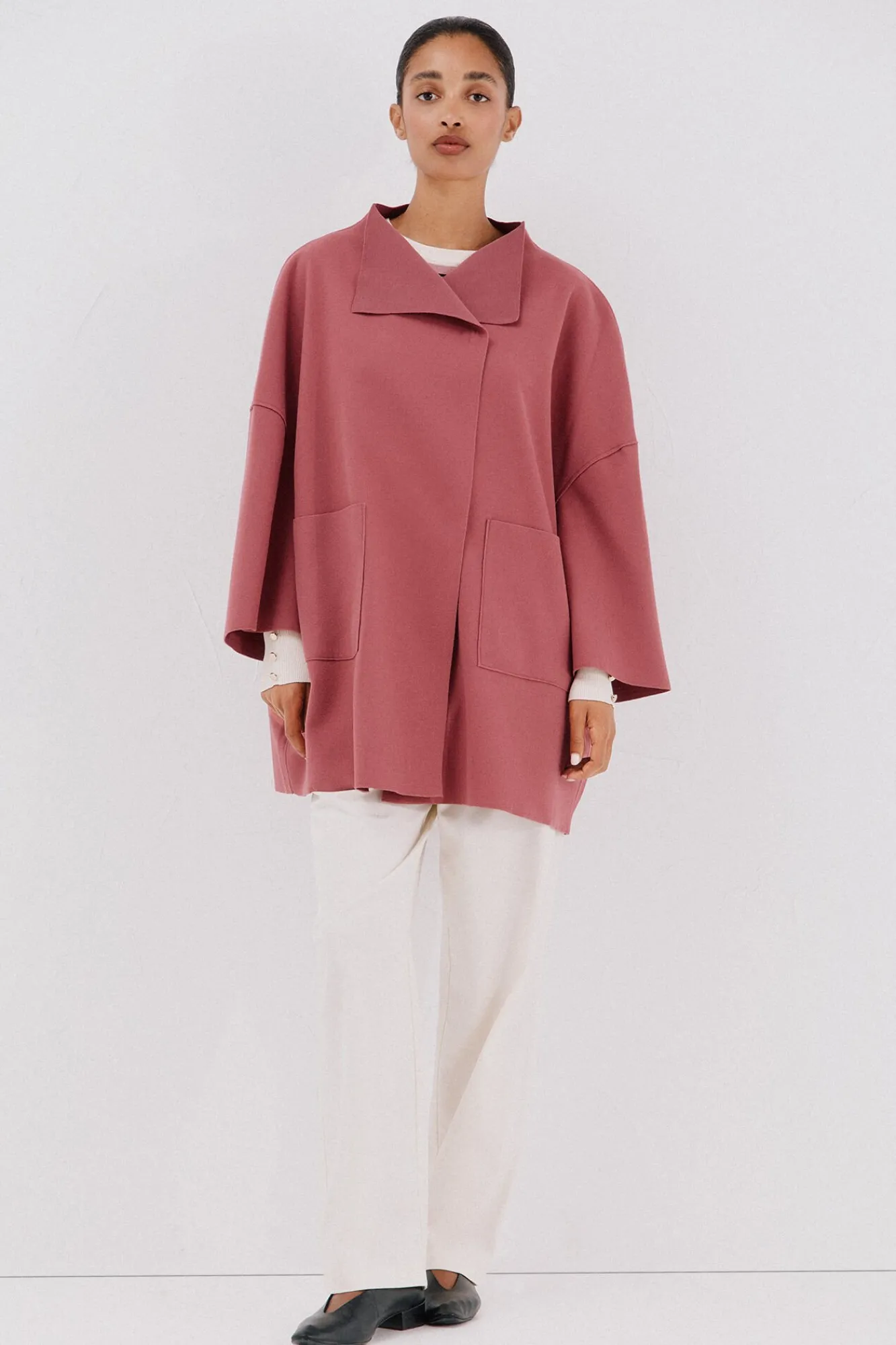 Mujer Cortefiel Abrigos>Abrigo capa con tejido ligero