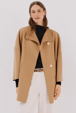 Mujer Cortefiel Abrigos>Abrigo capa con tejido ligero