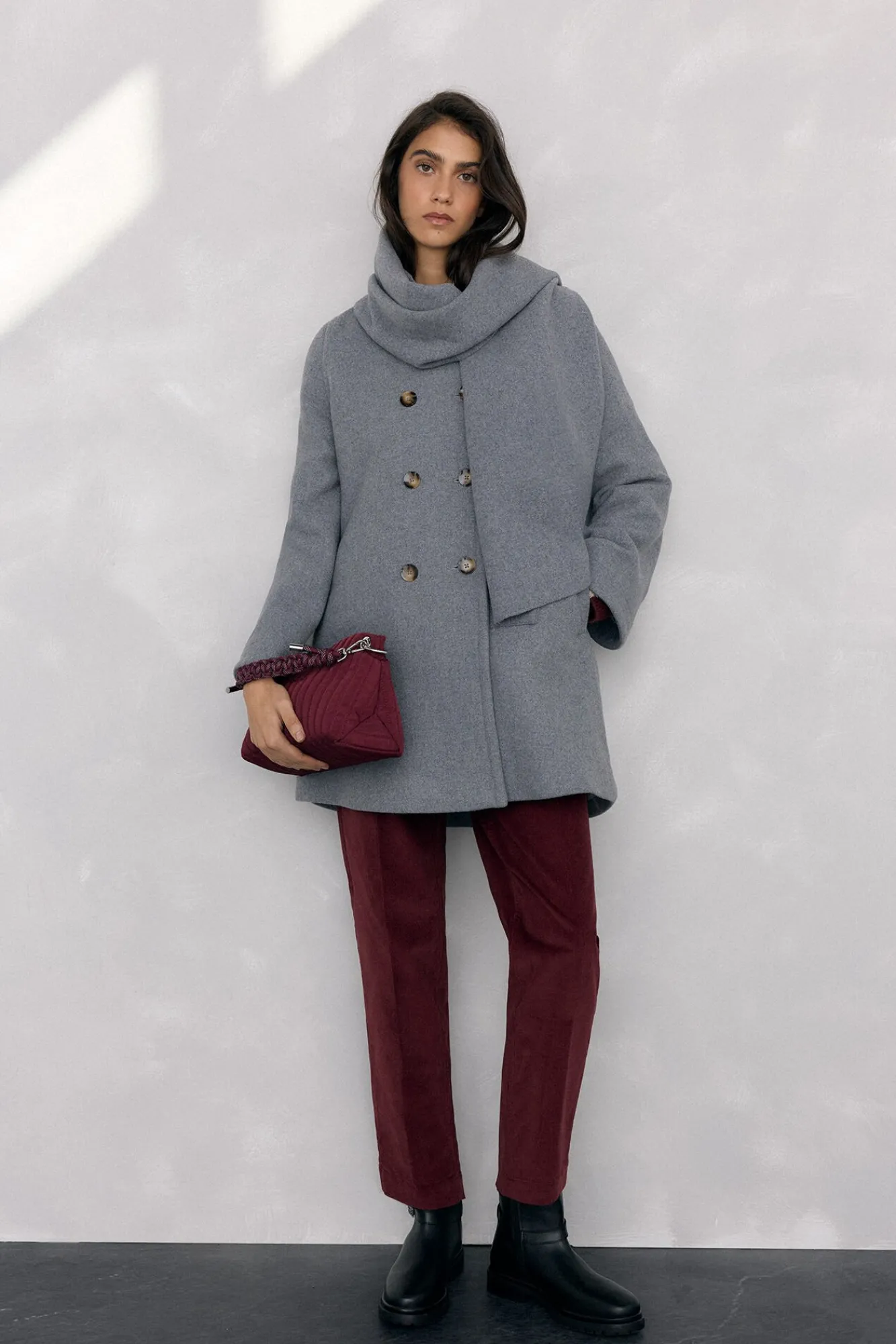 Mujer Pedro del Hierro Abrigos>Abrigo con bufanda