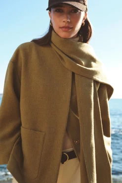 Mujer Cortefiel Abrigos>Abrigo con bufanda desmontable