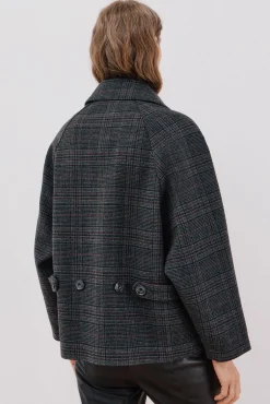 Mujer Cortefiel Abrigos>Abrigo corto tejido cuadros