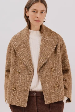 Mujer Cortefiel Abrigos>Abrigo corto tejido estructura