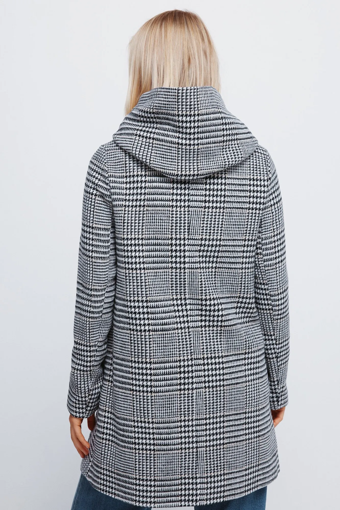 Mujer Springfield Abrigos>Abrigo cuadros botones capucha