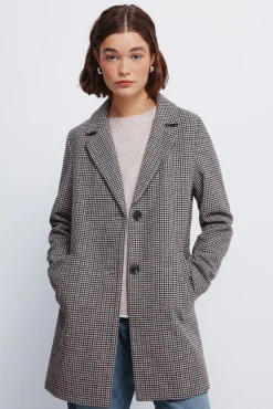 Mujer Springfield Abrigos>Abrigo cuadros cuello solapa