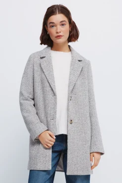 Mujer Springfield Abrigos>Abrigo cuadros cuello solapa