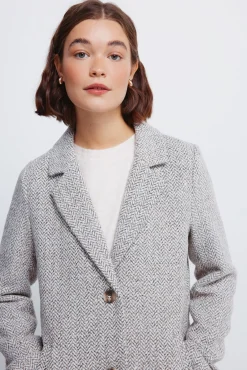 Mujer Springfield Abrigos>Abrigo cuadros cuello solapa