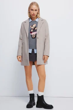 Mujer Springfield Abrigos>Abrigo cuello solapa tacto suave