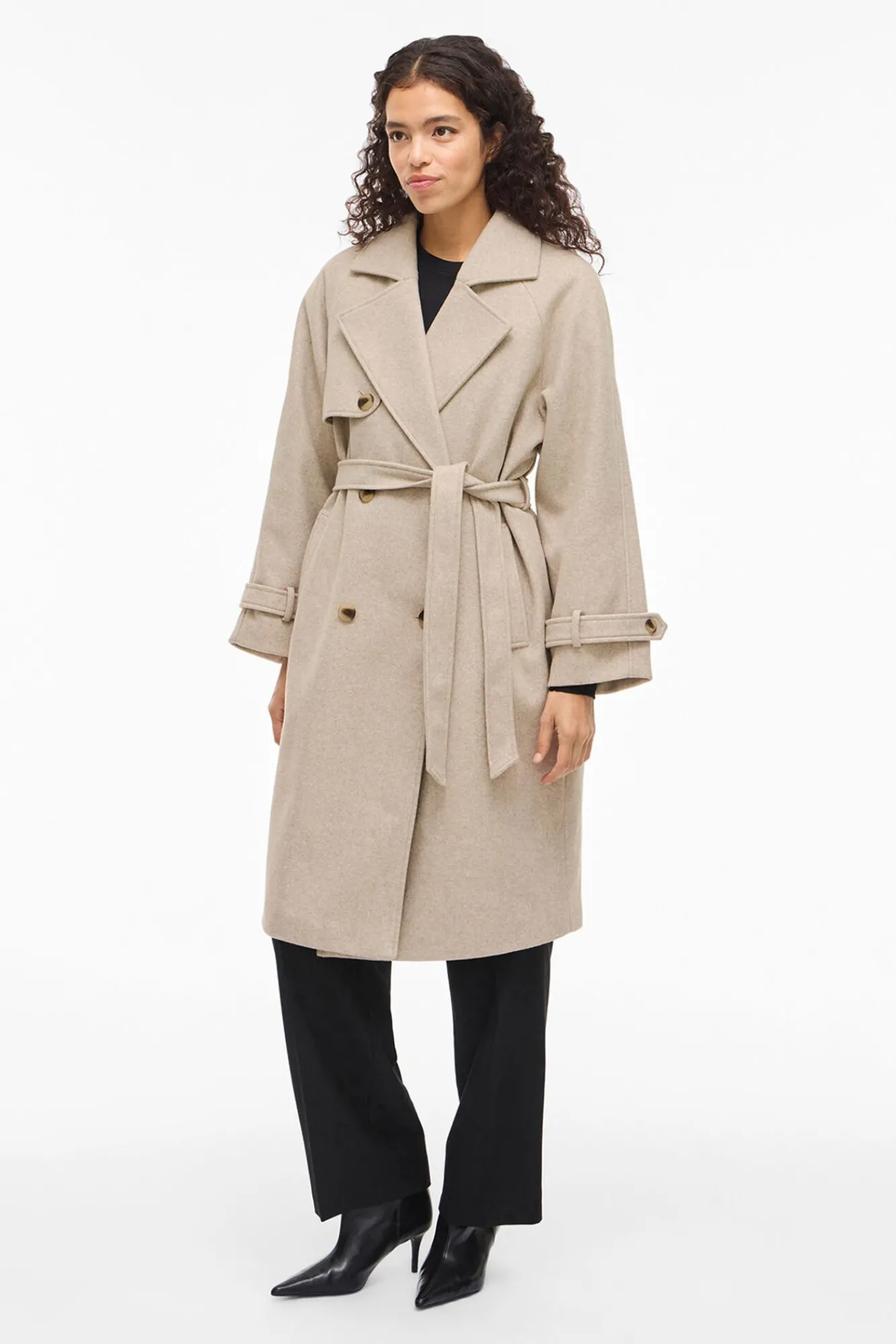 Mujer Vila Chaquetas|Abrigos>Abrigo de paño largo anudado