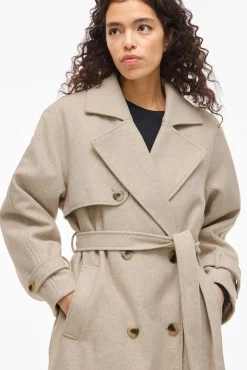 Mujer Vila Chaquetas|Abrigos>Abrigo de paño largo anudado