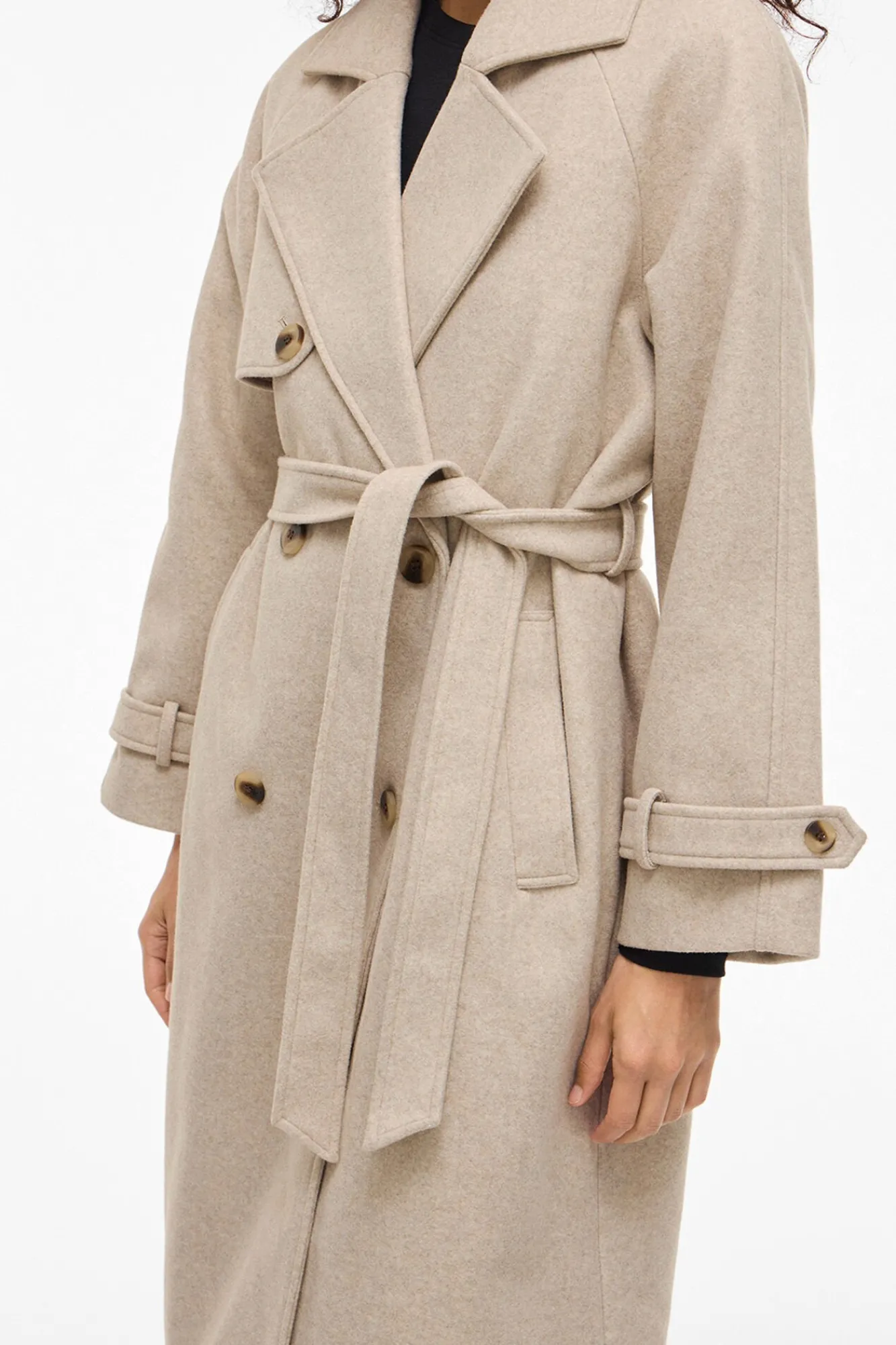 Mujer Vila Chaquetas|Abrigos>Abrigo de paño largo anudado