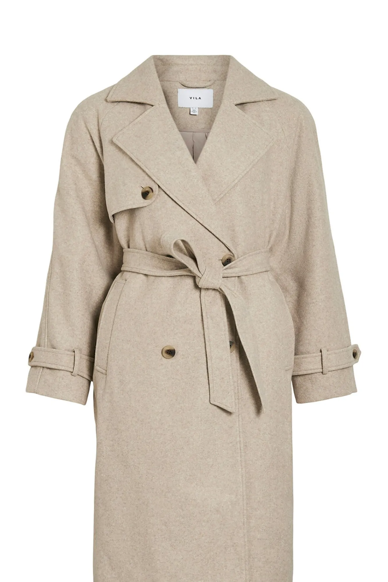 Mujer Vila Chaquetas|Abrigos>Abrigo de paño largo anudado