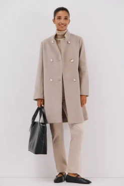 Mujer Cortefiel Abrigos>Abrigo doble cruce botón dorado