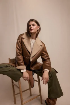 Mujer Slowlove Abrigos>Abrigo efecto doble faz largo