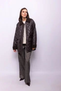 Mujer Object Chaquetas|Plumíferos Y Acolchados>Abrigo efecto piel acolchado