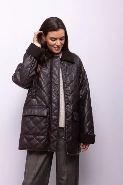 Mujer Object Chaquetas|Plumíferos Y Acolchados>Abrigo efecto piel acolchado