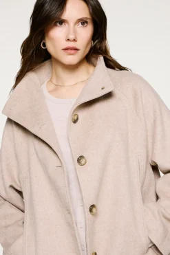 Mujer Selected Chaquetas|Abrigos>Abrigo lana cuello chimenea.