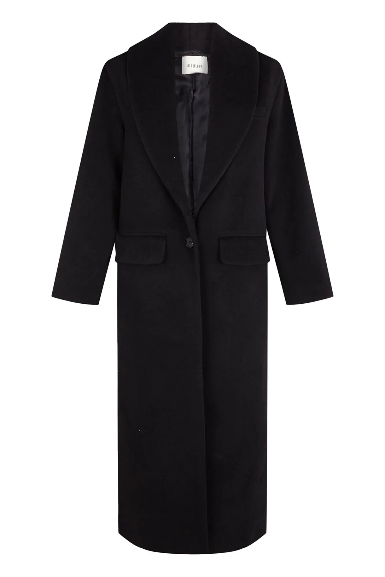 Mujer Slowlove Abrigos>Abrigo largo con cuello esmoquín