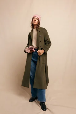 Mujer Slowlove Abrigos>Abrigo largo con doble botonadura