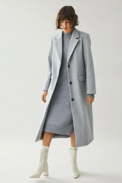 Mujer Vila Chaquetas|Abrigos>Abrigo largo de paño con solapas