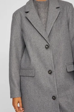 Mujer Vila Chaquetas|Abrigos>Abrigo largo de paño con solapas