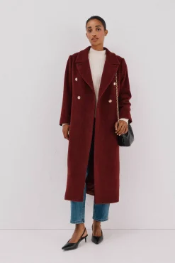 Mujer Cortefiel Abrigos>Abrigo largo tejido italiano