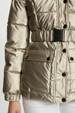 Mujer Morgan Chaquetas|Plumíferos Y Acolchados>Abrigo metalizado con capucha