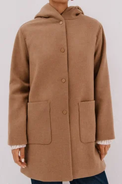 Mujer Cortefiel Abrigos>Abrigo paño capucha