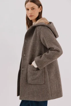 Mujer Cortefiel Abrigos>Abrigo paño capucha