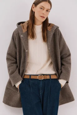 Mujer Cortefiel Abrigos>Abrigo paño capucha