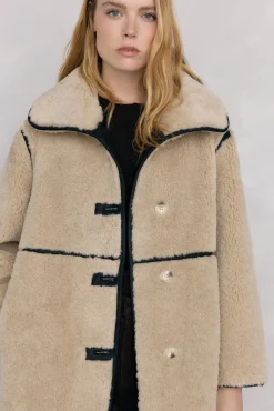 Mujer Pedro del Hierro Abrigos>Abrigo reversible de efecto pelo