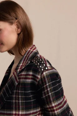 Mujer Slowlove Blazers>Americana cuadros con tachas