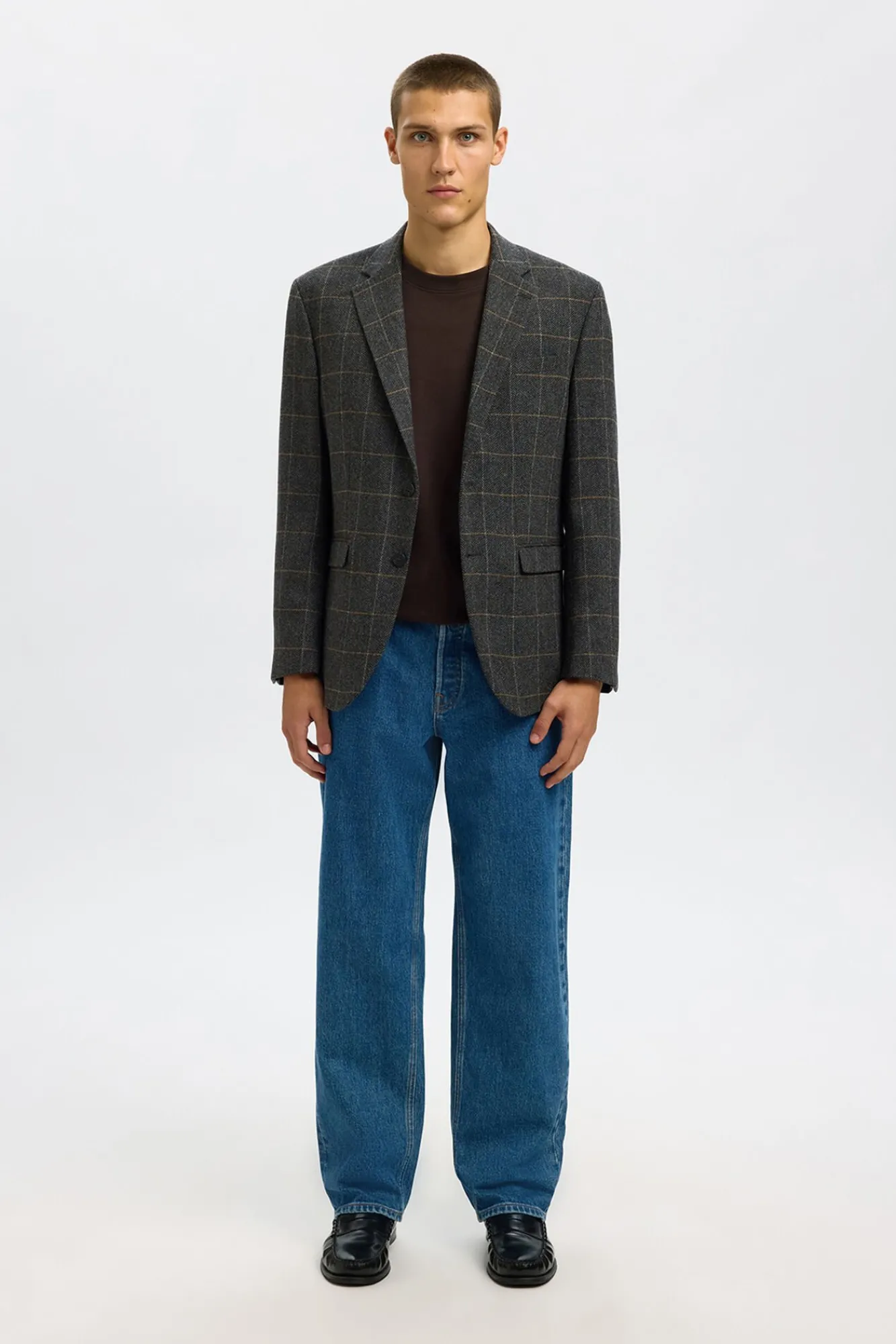 Hombre Selected Trajes|Americanas>Americana de lana cuadros