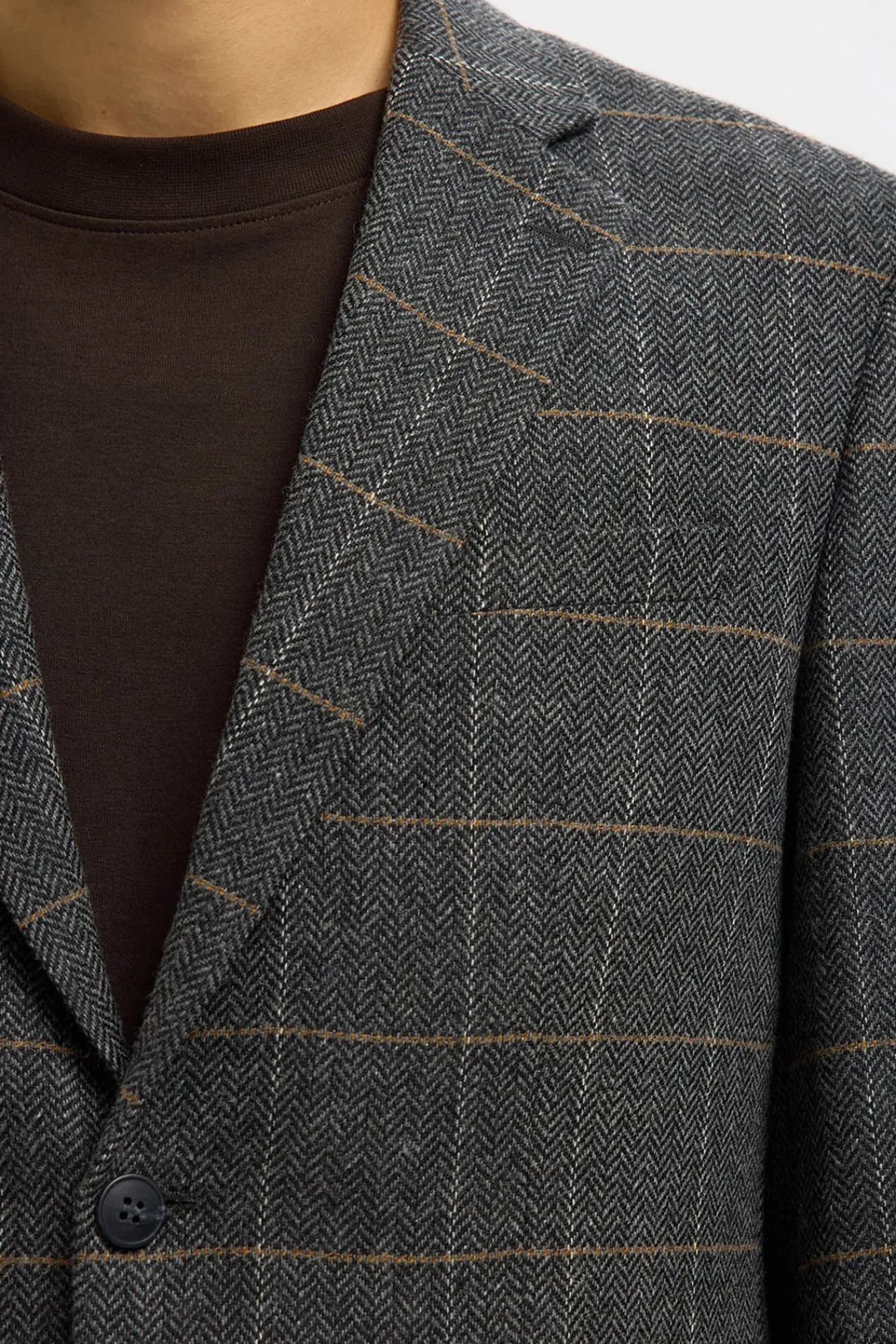 Hombre Selected Trajes|Americanas>Americana de lana cuadros