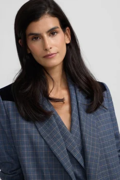 Mujer Silbon Blazers|Chaquetas>Americana detalles terciopelo cuadros