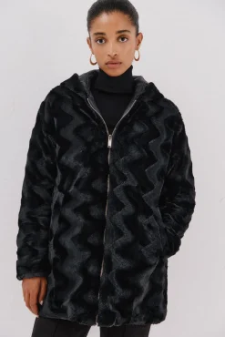 Mujer Cortefiel Plumíferos Y Acolchados|Abrigos>Anorak acolchado reversible efecto pelo