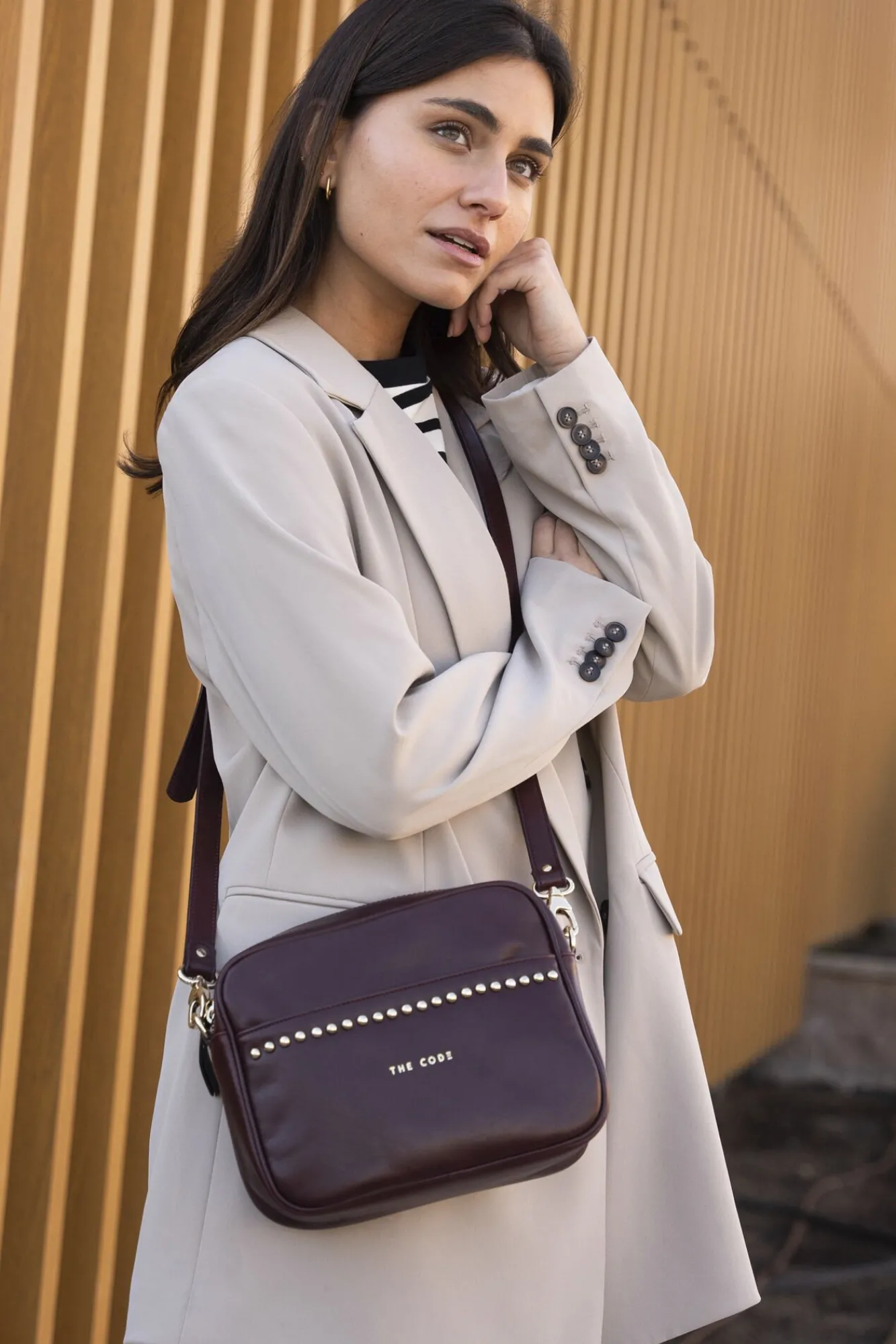 Mujer The Code Bolsos>Bandolera Rock piel burdeos