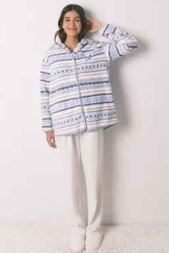 Mujer Women'secret Batas>Bata capucha Snoopy cenefas