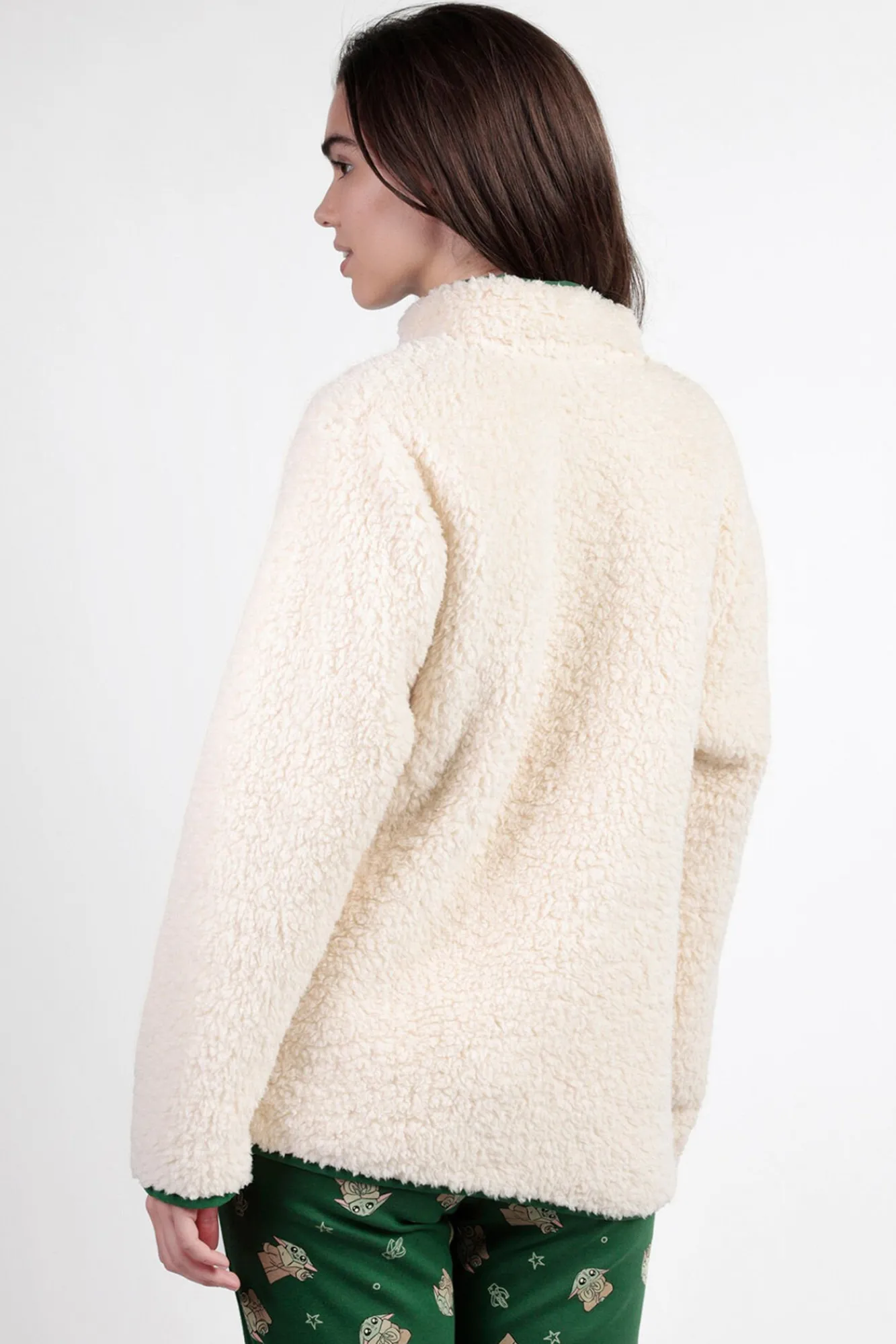 Mujer Admas Batas>Bata corta borrego baby Yoda Mandalorian mujer