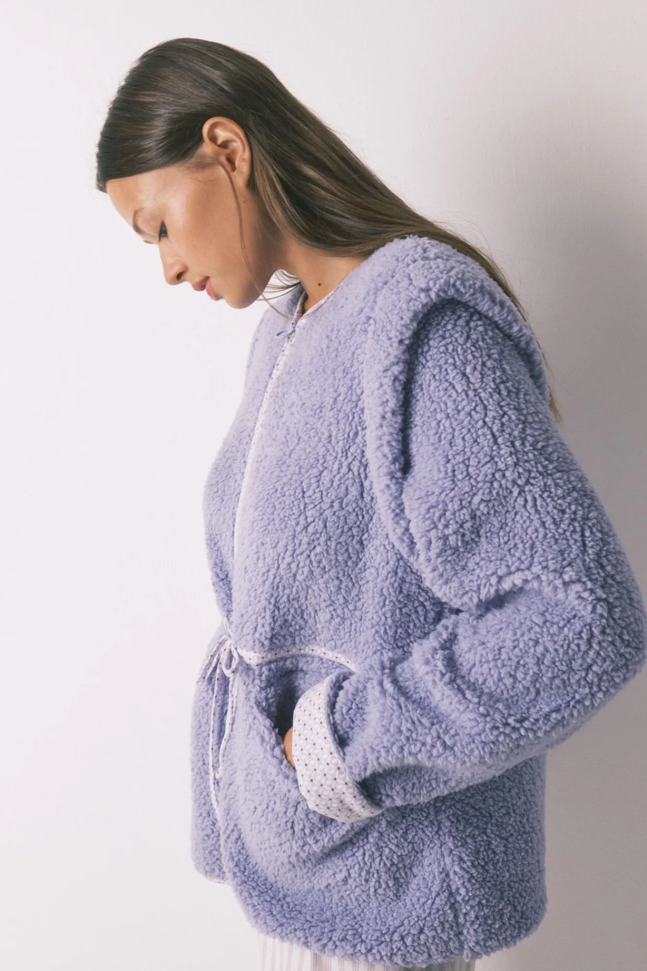 Mujer Women'secret Batas>Bata corta borreguito lila