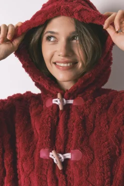 Mujer Women'secret Batas>Bata corta capucha polar suave