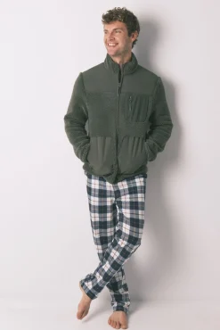 Hombre Women'secret Pijamas>Bata corta hombre borreguito verde