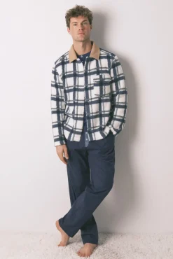 Hombre Women'secret Pijamas>Bata corta hombre borreguito cuadros