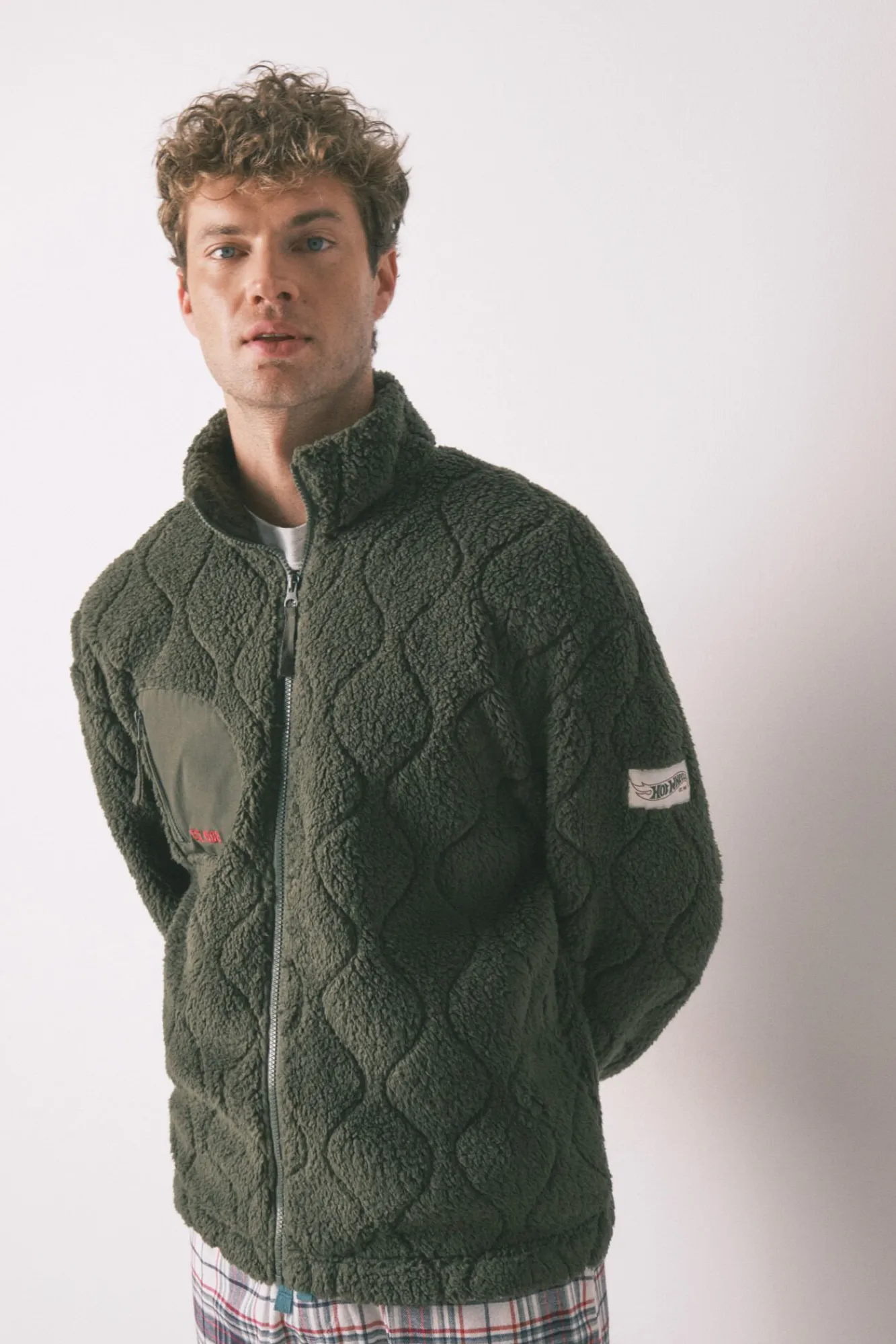 Hombre Women'secret Pijamas>Bata corta hombre borreguito verde Hotwheels