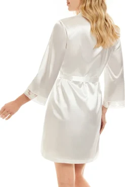 Mujer Ivette Bridal Batas>Bata corta satén sabela