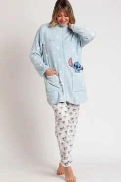 Mujer Admas Batas>Bata corta terciopelo Stich para mujer