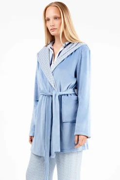 Mujer Gisela Batas>Bata micropolar celeste