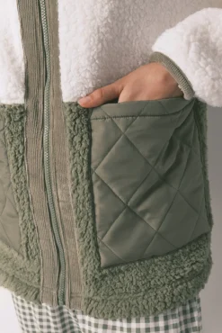 Mujer Women'secret Batas>Bata midi borreguito block verde